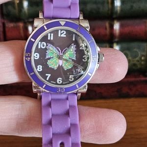 Vintage Collezio purple sparkle Butterfly Watch